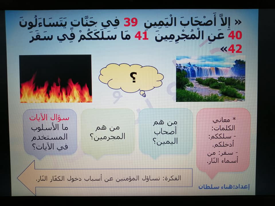 Mjg4Njg3MQ21213 بالصور شرح درس سورة المدثر مادة اللغة العربية للصف الخامس الفصل الاول 2020